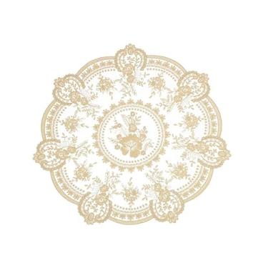 Imagem de Jogo americano de renda retrô francês elegante floral 33,5 cm de crochê, bordado vintage vitoriano, tapete de copo para decoração de quarto Coquette