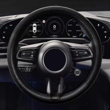 Imagem de KUQUTIDY Capa de volante de carro, protetor de volante antiderrapante de silicone, 13/14/15/40.6 cm, capas protetoras de volante ultrafinas para mulheres e homens, acessórios universais para veículos