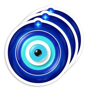 Imagem de Adesivo de olho turco - adesivos de vinil à prova d'água para adultos, garrafa de água, laptop, capa de telefone - divertido, durável e à prova d'água (3 peças, 7,6 cm)