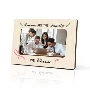 Imagem de Porta-retrato magnético Friends Are The Family, mini molduras magnéticas para geladeira e armário, presentes de Natal, aniversário de ação de graças, para amigos, melhores amigos, ímãs de moldura de