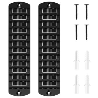 Imagem de KHZSPP Pacote com 2 organizadores de chapéus para bonés de beisebol, ganchos montados na parede para até 24 chapéus, suporte de exibição de armazenamento multicamadas para porta de armário e quarto