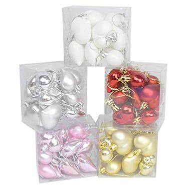 Imagem de 5 caixas pingente de coração de casamento enfeite pendurado bola de plástico presentes para decoração de festa de casamento dia dos namorados em casa (cor: A tamanho mostra) (A mostra)