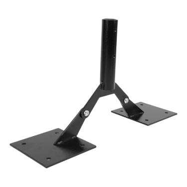 Imagem de POCREATION Cata- para Telhado, Suporte Ajustável de Aço Carbono Resistente para Cata-ventos de Tamanho Padrão Com Parafusos e Porcas Completos para Antena, Mastro de Bandeira ou Aspersor