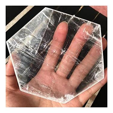 Imagem de Balance Chakra Cristais Naturais Selenite Fatia Placa Redonda Produto de Cura Espiritual para Decoração Pedra da Sorte Pedras e Minerais (Cor: Polígono, Tamanho: 1 pç)