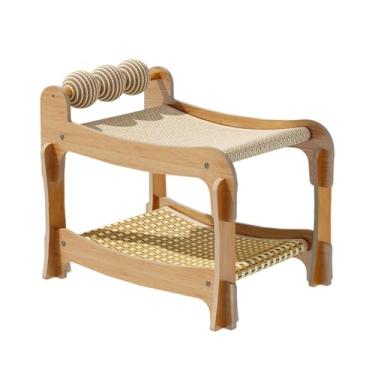 Imagem de Stgfyxgs Cama Arranhadora para Gatos de Interior, Beliche Duplo, Rede, Reclinável E Respirável, Tapete Arranhador de Sisal