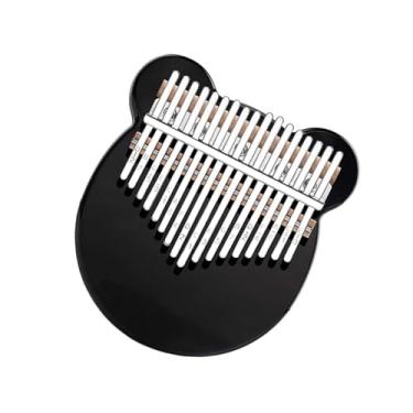 Imagem de Piano de polegar de 17 teclas Kalimba de acrílico transparente preto com captador padrão C Tune