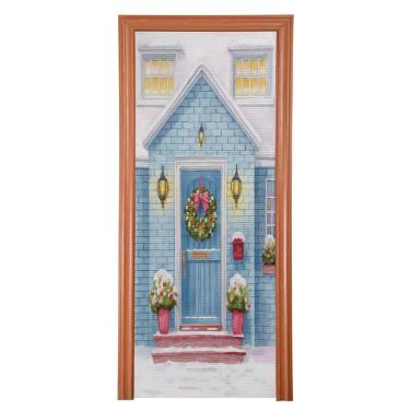 Imagem de Blueangle Capa de porta de guirlanda de Natal elástica - Faixa de porta frontal de tecido elástico para Natal, decoração de festa em casa ao ar livre (714)