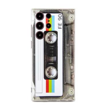 Imagem de FAteamll Capa para Galaxy S22 Ultra, à prova de choque e arranhões com capa de fita cassete retrô macia TPU compatível com Samsung Galaxy S22 Ultra