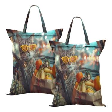 Imagem de SEHANY 2 peças de sacos grandes de lavanderia com alça, à prova d'água, bolsa de roupa para viagem e natação