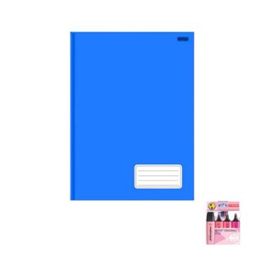 Imagem de Kit Caderno Brochurão 1 Matéria 96 Folhas + Caneta Esferográfica 0.7mm + Marca Texto Boss