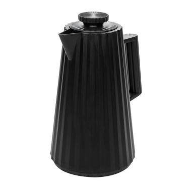 Imagem de Garrafa Térmica de Plástico para Café/Chá Plissé Preta 1 Litro Wolff