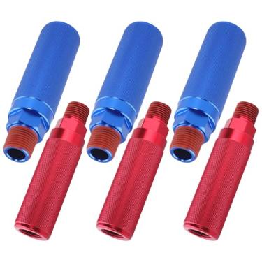 Imagem de KOOTANS Glad Alças de mão de alumínio anodizado Gladhand Grips Conjunto de alças de extensão de mão vermelho azul para caminhões e reboques Acoplamento mais fácil 3 pares