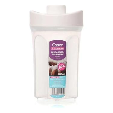 Imagem de Sanremo Casar Açucareiro ou Farinheiro, Plástico, Branco, 480ml, BPA Free, Dimensões Ø87x148mm