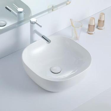 Imagem de Cuba Deend De Cerâmica Quadrina Ovale Para Banheiro 42x42x13cm