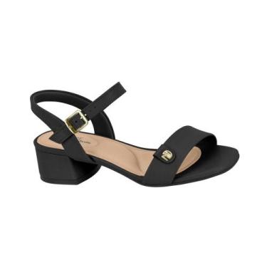 Imagem de Sandália Modare Feminina Salto Bloco Baixo Tira Larga Tamanho:38Cor:Pr