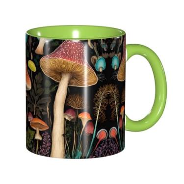 Imagem de Zeraoke Canecas de café criativas com estampa de cogumelo, personalizadas, presente para a família, tamanho de 325 ml, unissex