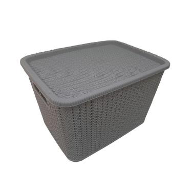 Imagem de Caixa Organizadora São Bernardo Ratan 20 Litros Cinza Concreto