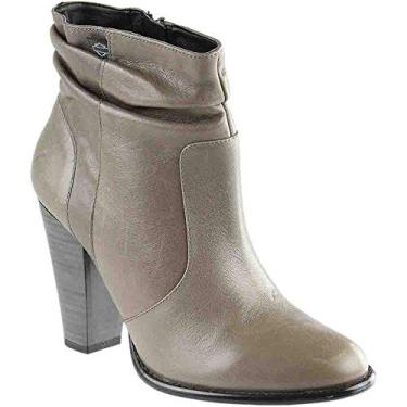 Imagem de Harley-Davidson Botas femininas Stonebrook de salto alto com etiqueta preta. Zíper D88802, Cinza, 9.5