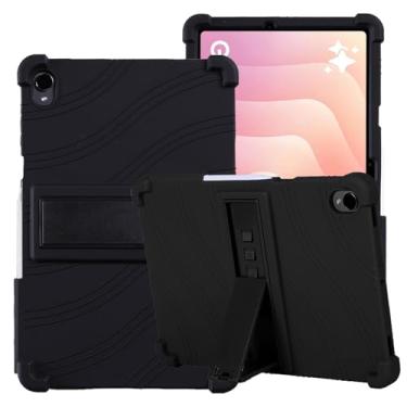 Imagem de elitegadget Capa para Samsung Galaxy Tab S11 11 polegadas 2025 SM-X730/SM-X736B - Capa de silicone leve com suporte (preto)
