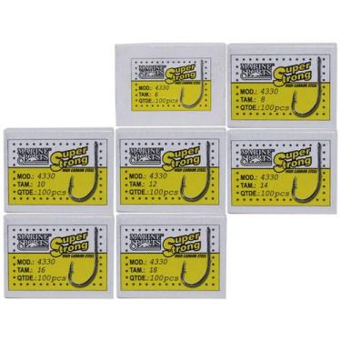 Imagem de Kit Anzol Marine Sports Super Strong 4330 - 6 Ao 18 - 700 Unidades