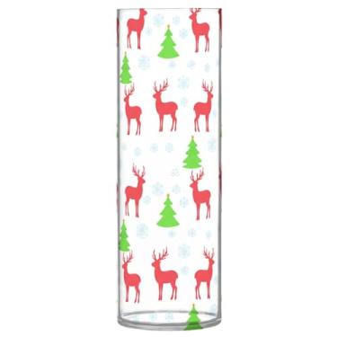 Imagem de Burbuja Vaso de flor de veado de árvore de inverno, não quebrável, alto, redondo, transparente, vaso cilíndrico para decoração de casa, escritório, buquê de casamento