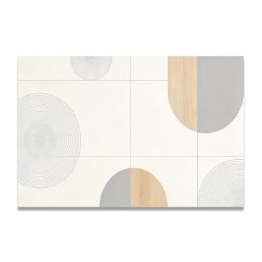 Imagem de Equilíbrio de luz e sombra Tela abstrata minimalista: Paleta neutra de formas geométricas para decoração de quarto minimalista 20 x 30 cm sem moldura