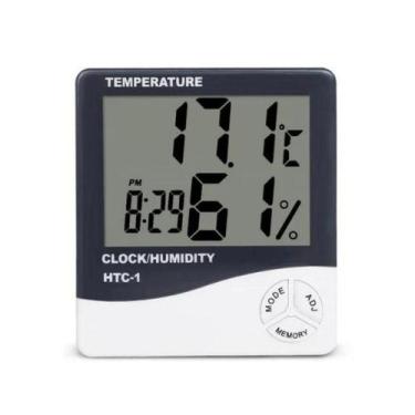 Imagem de Termo Higrômetro Medidor Temperatura Umidade Relógio Digital - helen c