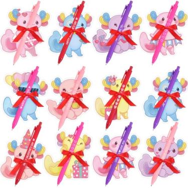 Imagem de Colarr Pacote com 30, 61 peças, canetas adesivas para o Dia dos Namorados e fita vermelha, presente de dia dos namorados, bloco de notas autoadesivas de coração e urso para presentes de colegas de