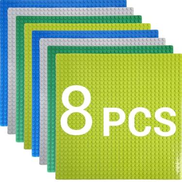 Imagem de Anksono Classic Baseplates Building Plates for Building Bricks 100% Compatible with All Major Brands-Baseplate, 10" x 10", Multicolored (8 pcs)