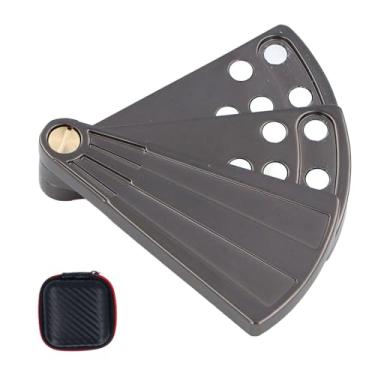 Imagem de CUOFYUNL Controle deslizante de alívio de estresse em formato de ventilador de 3 camadas Mecânico Alívio de ansiedade Controle deslizante de metal portátil em formato de (Prata Preto)