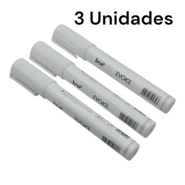 Imagem de GIZ LIQUIDO BRANCO COM PONTA REDONDA 6mm 3 UNIDADES - BRW