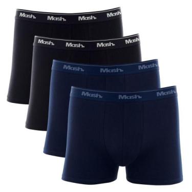 Imagem de Kit Cueca Boxer Mash 4 Peças Masculina Algodão Elástico, P, Preto 04