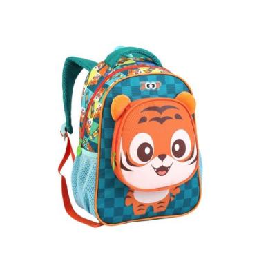 Imagem de Mochila De Costas Tigre Meninos Passeio Infantil - Sestini, Azul