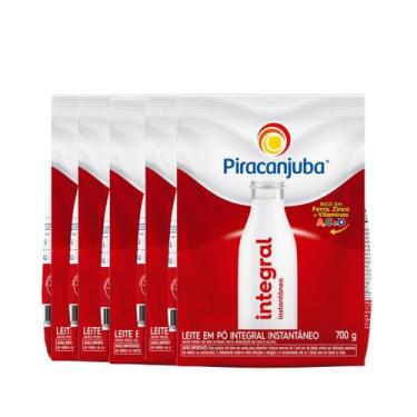 Imagem de Kit 5 Leite Em Pó Integral Instantâneo 700g - PIRACANJUBA
