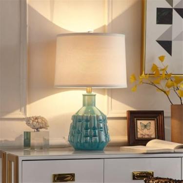 Imagem de Luxo Contemporâneo Lâmpada De Mesa De Cerâmica LED Criatividade Americana Sala De Estar Quarto Estudo Villa Hotel Cama Mesa Luz (Estilo 149AB)