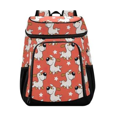 Imagem de Mochila fofa para cachorrinhos laranja 36 latas térmica leve lancheira masculina