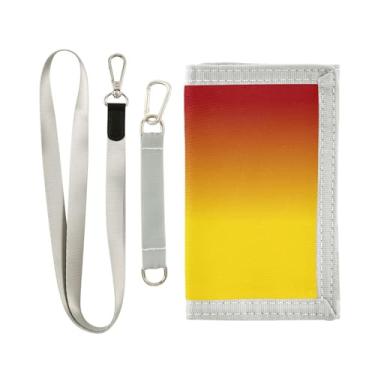 Imagem de Carteira feminina de bolinhas pretas e brancas para meninas, carteira infantil de nylon com cordão e chaveiro, Gradiente amarelo laranja, one size