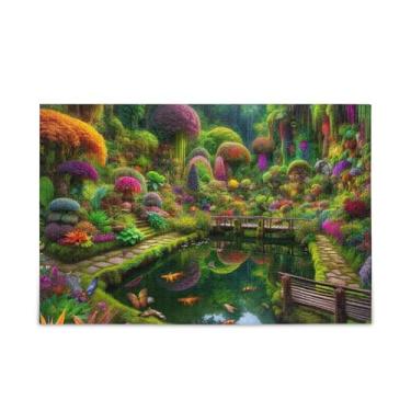 Imagem de Quebra-cabeça de jardim exótico de 500 peças, composto de papel e madeira, quebra-cabeças complexos para adultos com suporte de letras