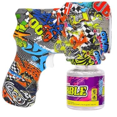 Imagem de Brinquedo Pistola Lança Bolhas de Sabão à Pilhas Estampa Grafite 15cm, Premium, Felix Magazine