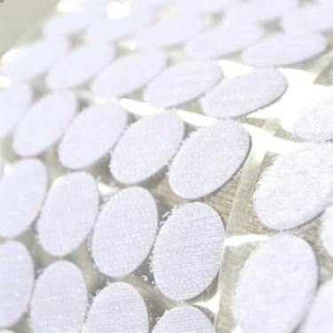 Imagem de 400 peças de pontos autoadesivos de gancho e laço - fitas adesivas redondas de 0,39 polegadas brancas