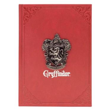 Imagem de Zonacriativa - Caderno de Anotações Harry Potter Grifinória 21x15cm | Capa com aplique de brasão, ideal para anotações e estudos de magia e feitiços