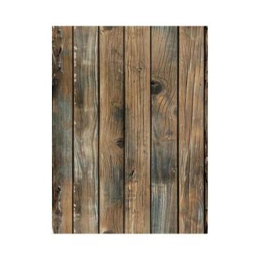 Imagem de Papel De Parede Vinílico Autoadesivo Com Efeito De Madeira Retro Remov