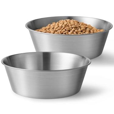 Imagem de Wellbro Tigela de aço inoxidável resistente para cães – grau alimentício 304, à prova de ferrugem e livre de BPA – fácil de limpar, lavável na lava-louças – média (1,360 g, 6 xícaras) para cães de 18