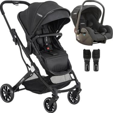 Imagem de Carrinho de Bebe Moises com Bebe Conforto Kiddo Zig Zag Preto