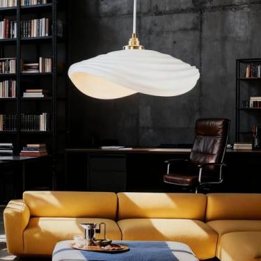 Imagem de Luminária pendente moderna, com design criativo em estilo Wabi Sabi, altura ajustável, LED branco nórdico para restaurante, soquete E27, ideal para sala de estar, sala de jantar ou bar.