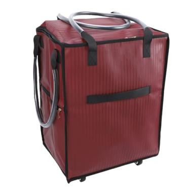 Imagem de aqxreight Sacola de Compras Reutilizável Dobrável Com Rodas, Carrinho de Compras Com Rodas de Grande Capacidade, Leve e à Prova D'água, Com Interior Espaçoso, para Viagens e de (Borgonha)