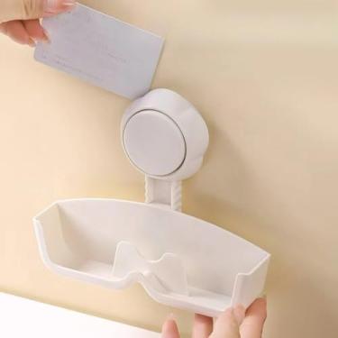 Imagem de 1 suporte de ventosa para óculos, design resistente, serve para superfícies lisas como paredes de banheiro e vidro de escritório, para uso diário