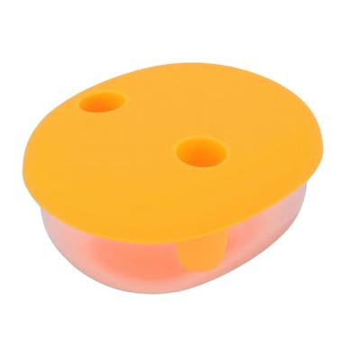Imagem de HURRISE Caixa de Lanche Sem Bagunça, Tampa de Dedo de Silicone Embutida 2 Em 1, Vedação à Prova de Vazamento, Recipiente de Lanche de Plástico ABS de Qualidade Alimentar Reutilizável Com (Laranja)