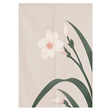 Imagem de RLoncomix Cortina de porta japonesa Noren Tapeçaria Tradicional Chinesa Narciso Pintura Tinta Impressa Cortina de Porta Aquarela Divisor de Quarto Decoração de Casa, 84 x 149 cm