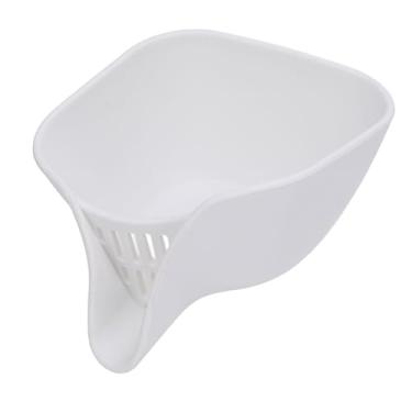 Imagem de Dioche Cesta de Drenagem de Silicone Multifuncional, Filtro de Pia de Cozinha, Filtro de Macarrão e Enxágue de Frutas Vermelhas, Recipiente de Alimentos Flexível, 11x14,5x21cm (Branco)